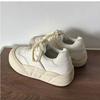 Versatile women's shoes round head comfortable soft sole white shoes niche big head platform bread shoes