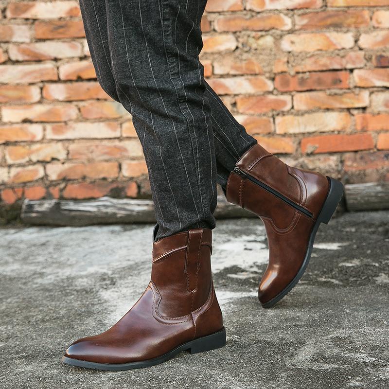 Fashion Leather Ankle Boots For Man Genuine Leather Big Size High Quality Designer Formal Boots Casual Boots Fashion Business