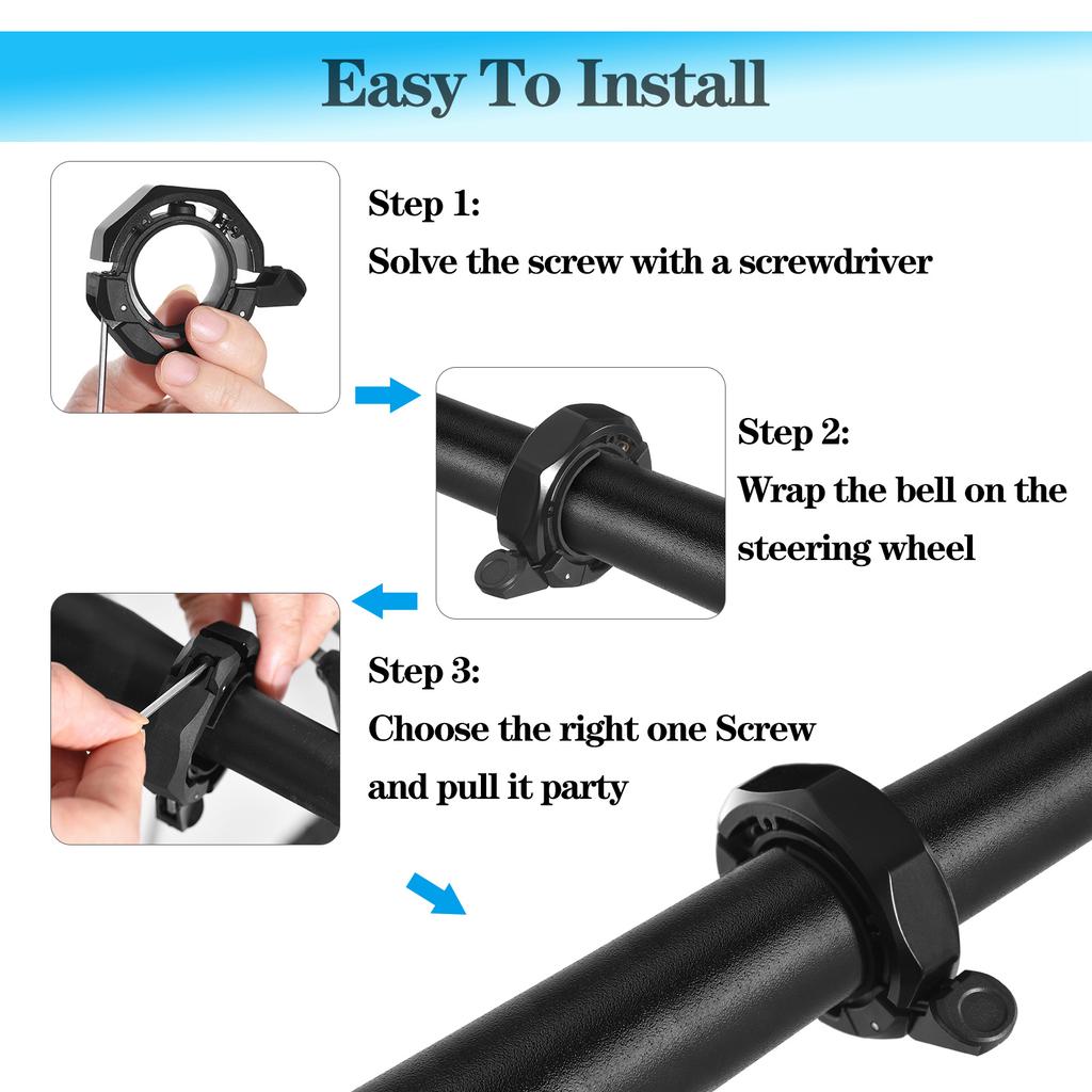 Bike  Aluminum Alloy Compact Cycling Ring  with Adjustable Adapter for 22.2mm‑31.8mm Handlebar   Scooter