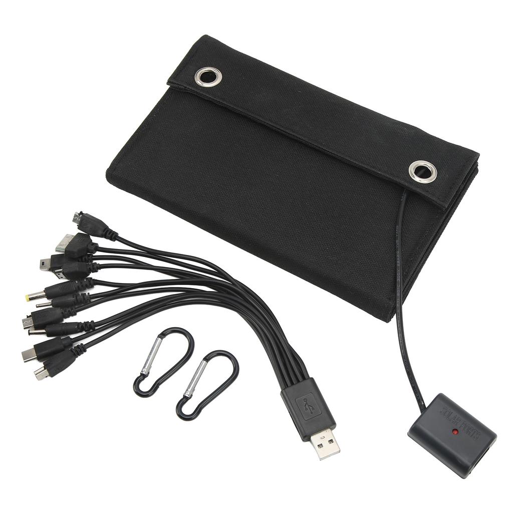 25W Solar Panel Folding Pack IP65 Waterproof Anti Oxidation with USB Cable for Surveillance Cameras Laptops