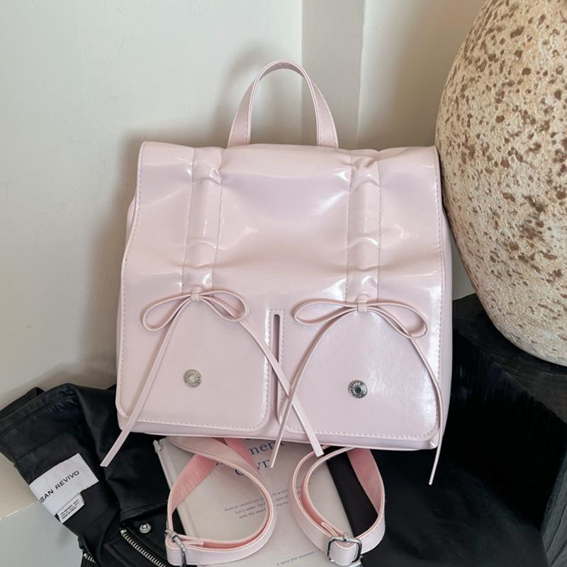 

College style bow multi-functional backpack women s bag 2025 new spring versatile trend shoulder messenger bag белый