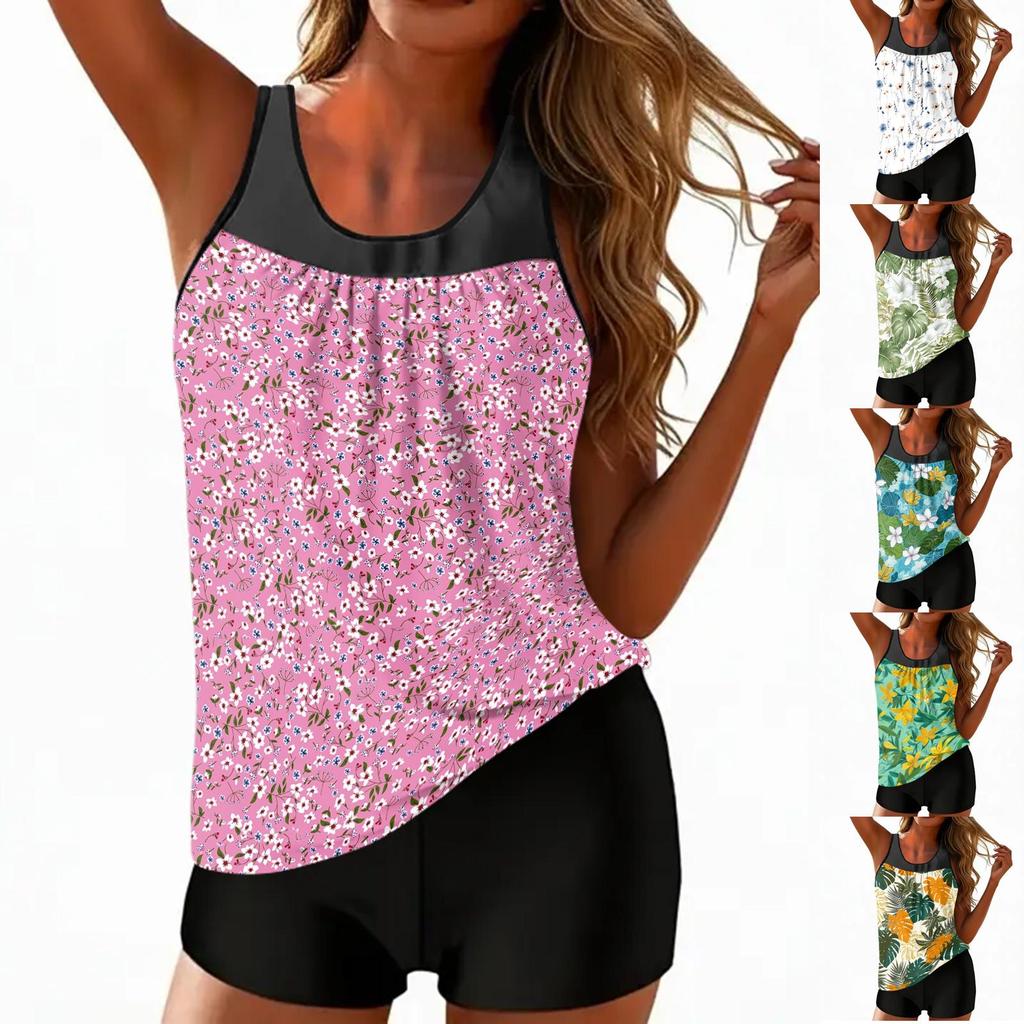 Women's Bohemian Print Split Swimsuit Sport Swimsuit