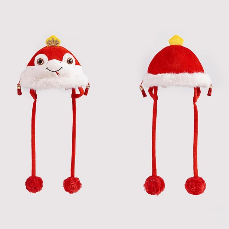 Winter Pet Hat Chinese New Year Snake Theme Headwear Hat For Holiday Celebration Dog Cats Head Accessory