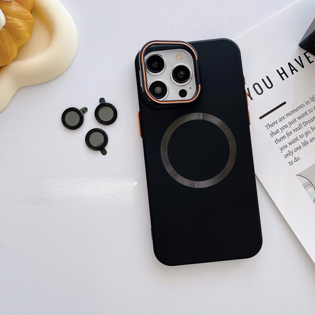 Applicable To IPhone15, ROP, Max Stand, Magnetic Phone Case, Lens Film, Matte Full Cover for IPhone 14 /15