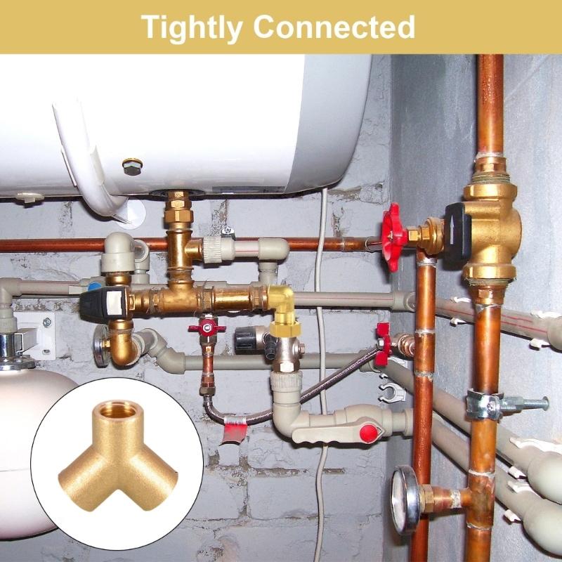 Temperature Resistant Brass Y Shaped Fitting 2Inch Splitter Connector For Piping Systems And Leakproof Installation 2pcs