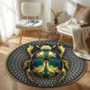 1PC Ancient Egyptian Mythology's God of Death Print Round Rugs Carpet Child Room Floor Mats Playroom Upholstery Living Room