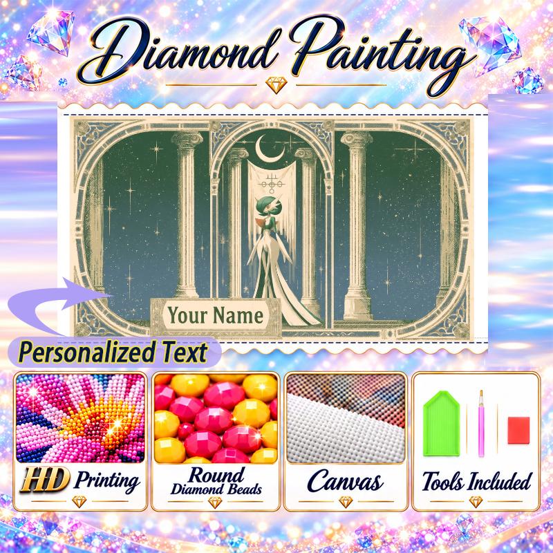 Personalized Gardevoir Diamond Art Custom Name 5D Diamond Painting Full Drill DIY Craft