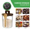 3Pcs Glass Airtight Food Jars Kitchen Storage Bottles with Bamboo Lid and Spoon 450/800ml Coffee Bean Jar For Spice Powder Candy