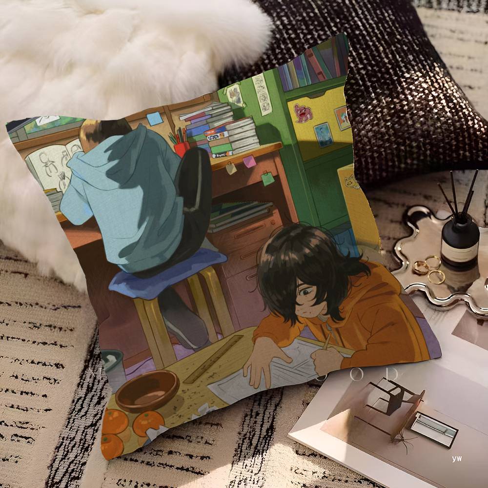Anime Look Back Cushion Cover Car Throw Pillow Case For Sofa Car Christmas Gift 40x40cm 45x45cm