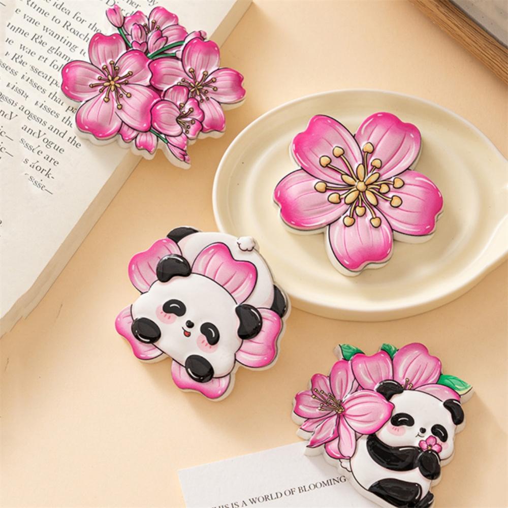 Pink Cherry Flower Panda Fridge Magnets Blossom Pastoral Cute Refrigerator Magnetic Sticker Message Whiteboard Sticker