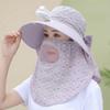 Windproof Tea Picking Hat Full Face Cover Women Sun Hat Electric Fan Bucket Hat  Mountaineering
