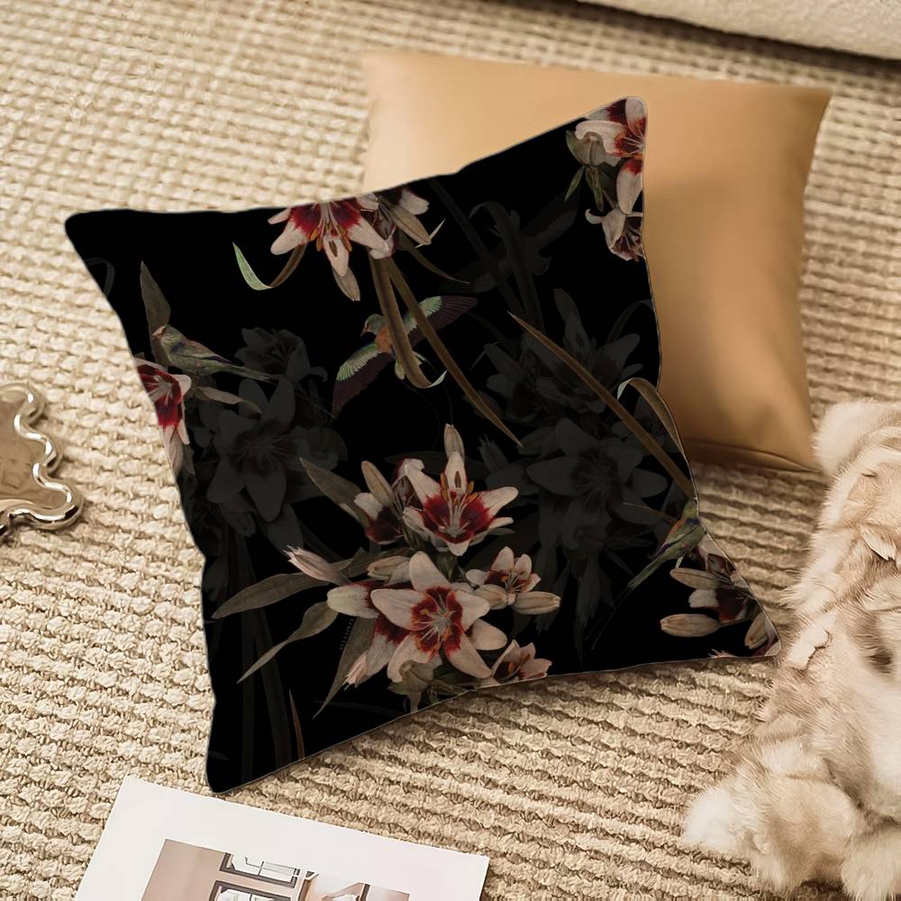 Klassischer A-Allsaints Blumen-Kissenbezug Milbenschutz Verdeckter Reißverschluss Sofa Bett