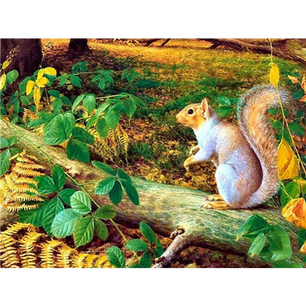 Diamond Painting Squirrel Rhinestone Kit Full Drill Square Diamond Embroidery Animal Mosaci Winter Needlework Wall Art
