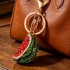 Keychain Pendant Sparkling Rhinestones Watermelon Design Key Chain with Lobster Clasp Backpacks Beach Bags Car Hanger