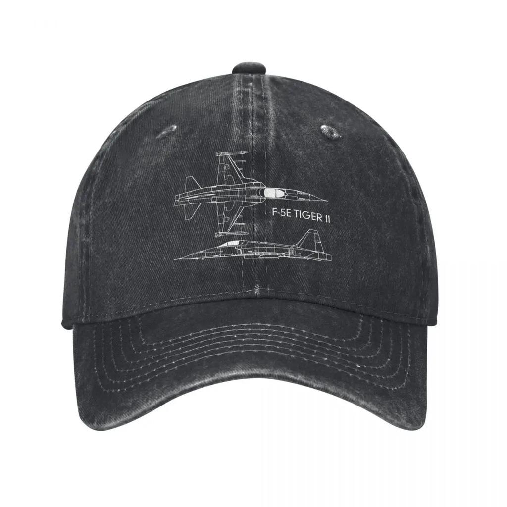 F5E Tiger II Fighter Jet denim Hat Outdoor Adventures Women Hat Mens Baseball Cap