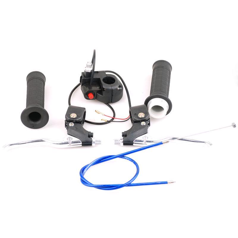 Hand Grips Kill Switch Throttle Cable Brake Levers for 47/49CC Pocket Bike