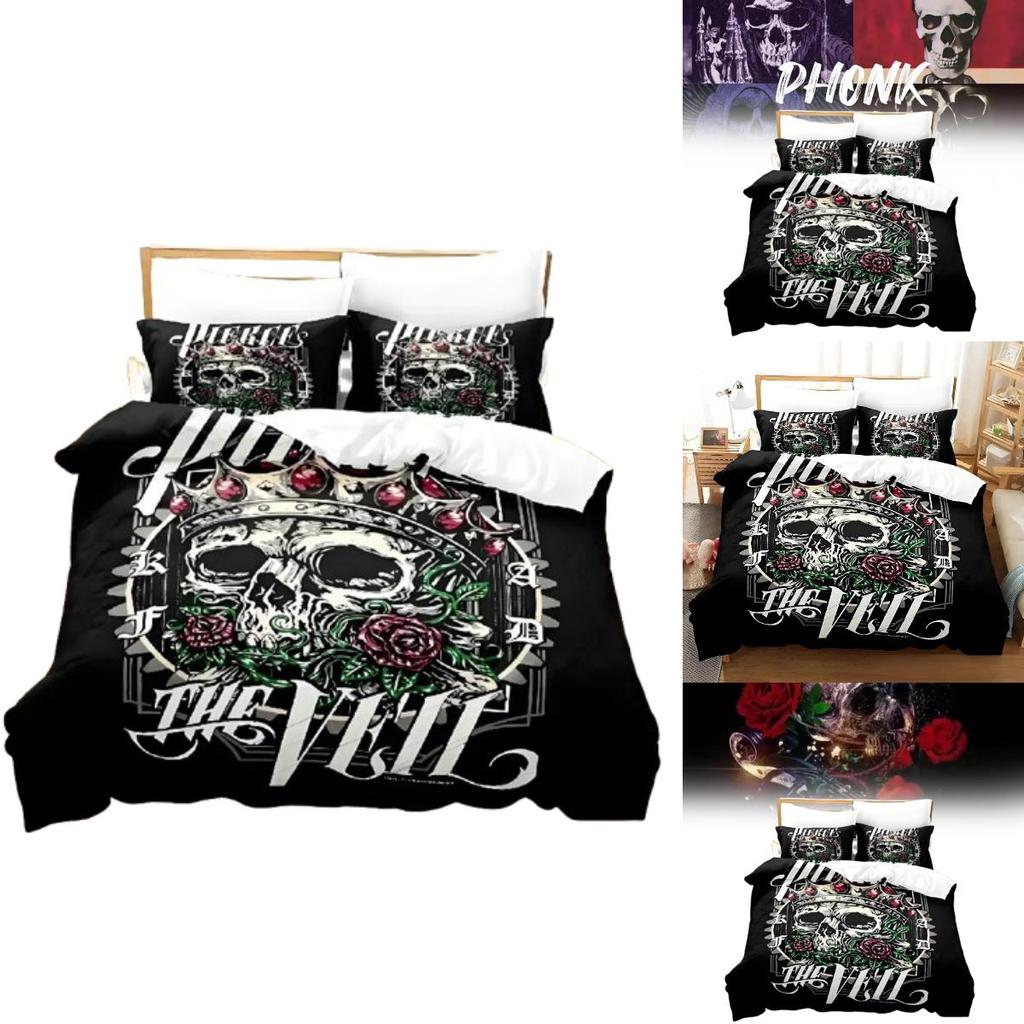 Pierce The Veil Album Cover Digital Print 3piece Bed Set With Reactive Dyeing Modern Minimalist For Home Bedroom Decor