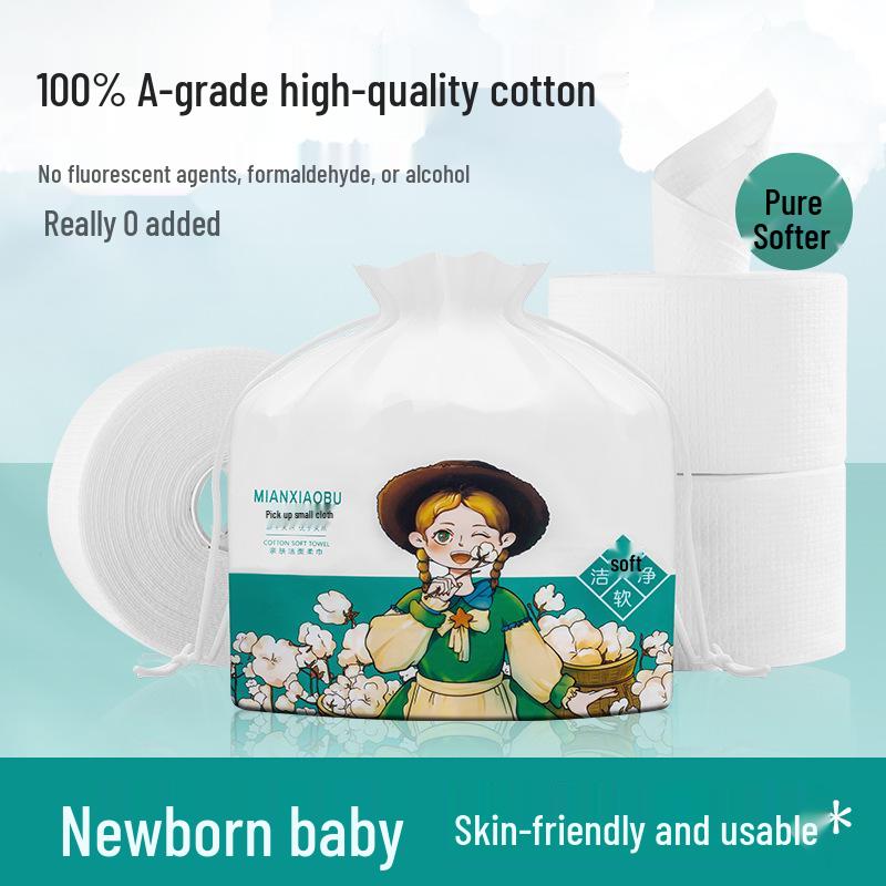 Thickened Cotton Facial Cleansing Wipes & Makeup Remover Pads - Travel-Friendly Roll Towels