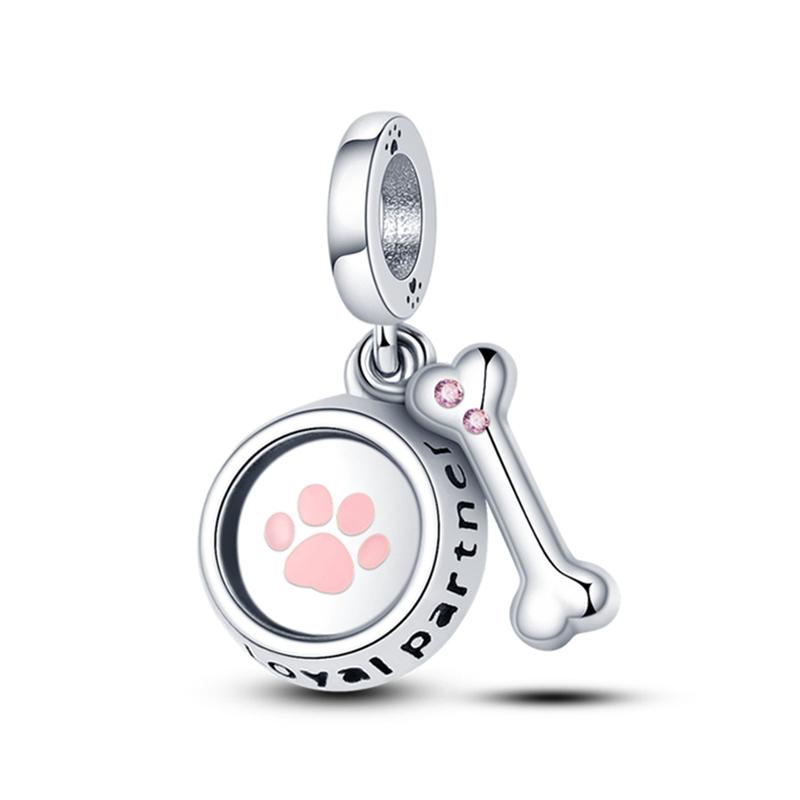 Haustier Katze Hunde Krallen Charms Perlen Anhänger Passend Original Schlangen Kupferarmband Halskette Perlen Für Diy Schmuck Damen Geschenk