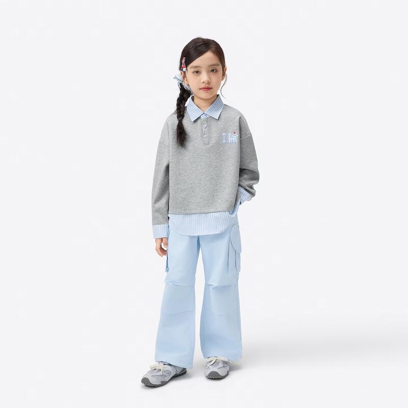 Girls' Cotton Casual Straight-Leg Trousers
