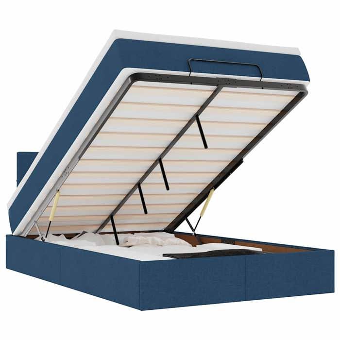 Lit ottoman - Maison Exclusive - Rangement hydraulique - LED intégrée bleue - Matelas 120x200 cm