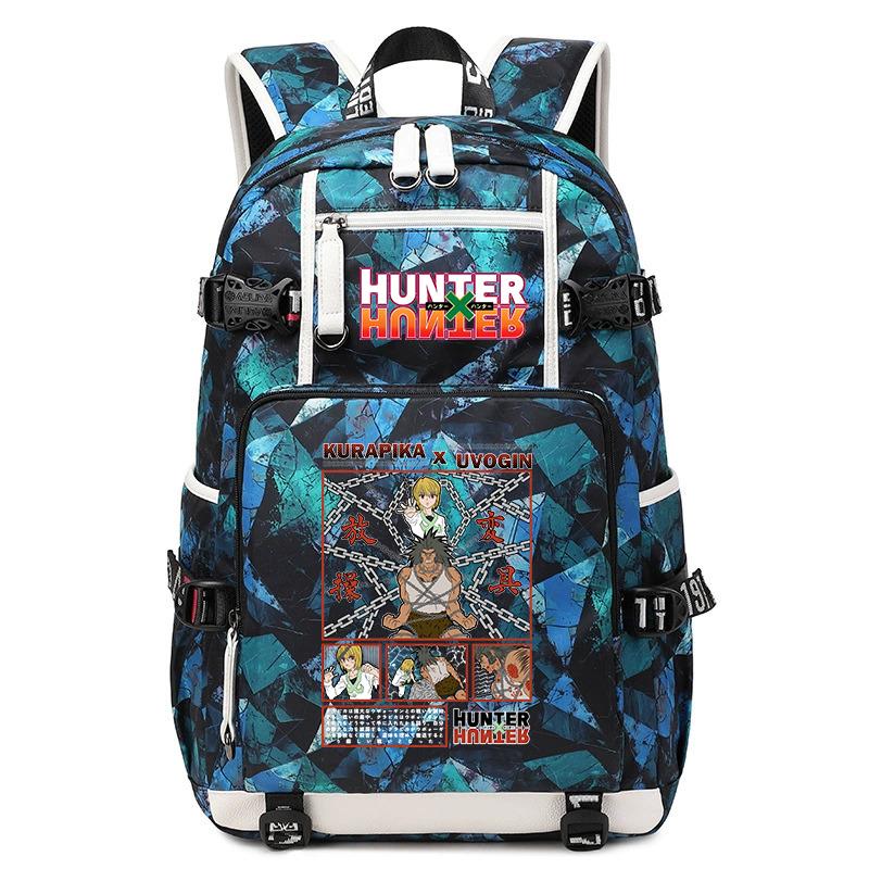 Hunter Anime School Bag Large Capacity Lightweight Student Backpack for Boys Girls Daily Use
