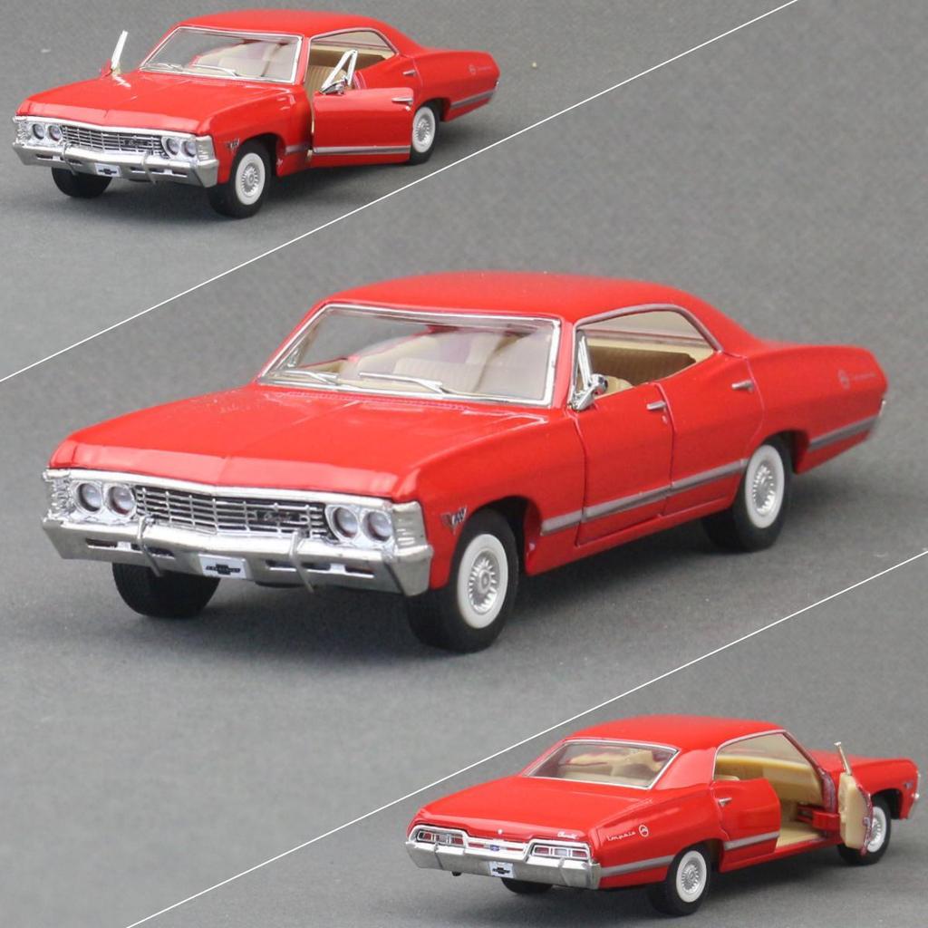 KiNSMART Модель Іграшкового Автомобіля 1/43 Chevrolet Impala 1967 Класична Лита Мініатюра З Заводом Назад Колекція Подарунок Для Дитини Хлопчика