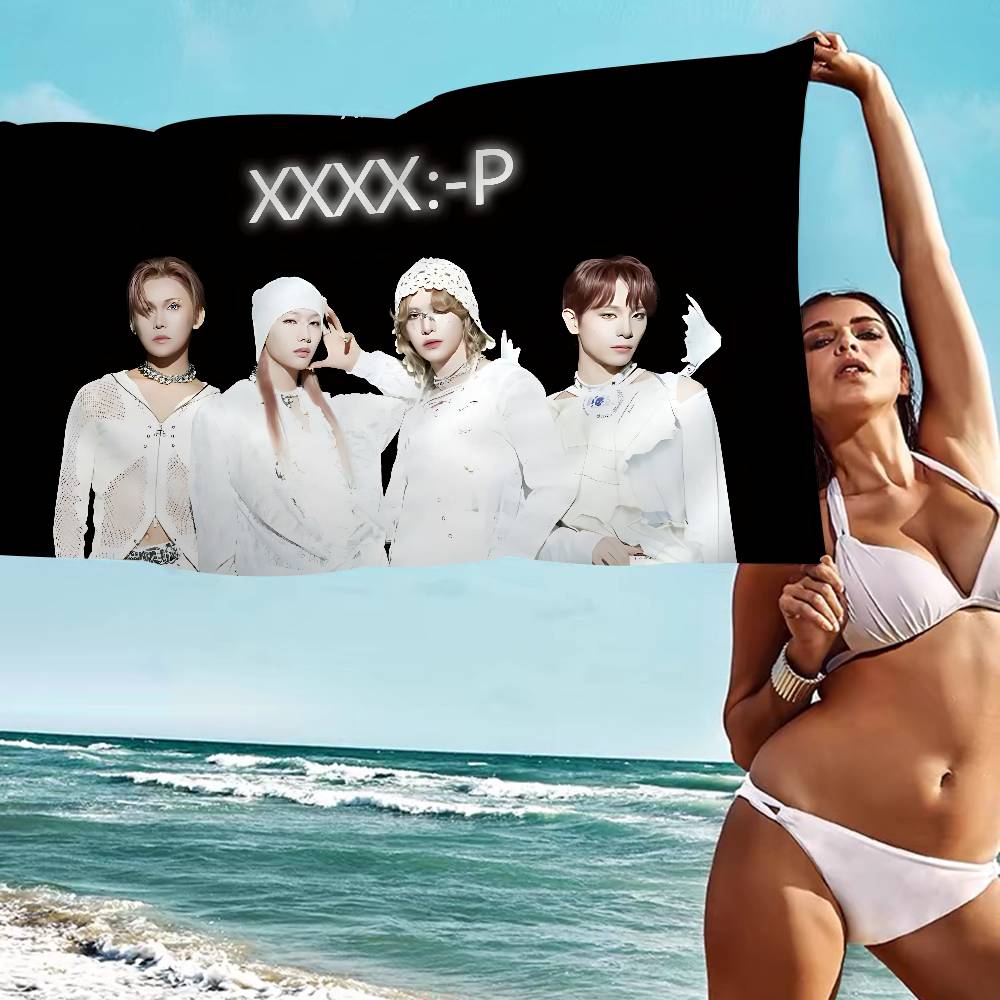 Popular Kpop Group X-XLov Microfiber Blanket Quick Drying Beach Towels Oversized Printing Super Absorbent Pool Towel Blanket