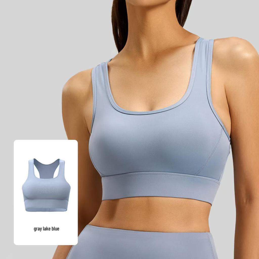 Women's Racerback Shockproof Sports Bra with Beautiful Back Design and Hook-and-Eye Closure