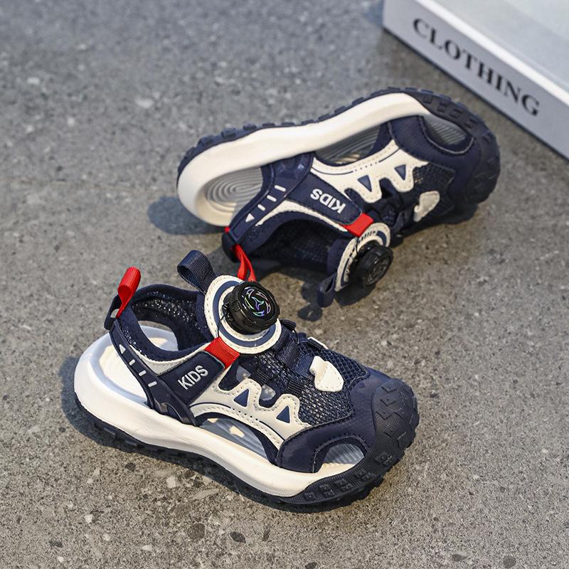 

Boys sandals summer 2025 new rotating button children s sports sandals medium and older children wear boys beach shoes 37