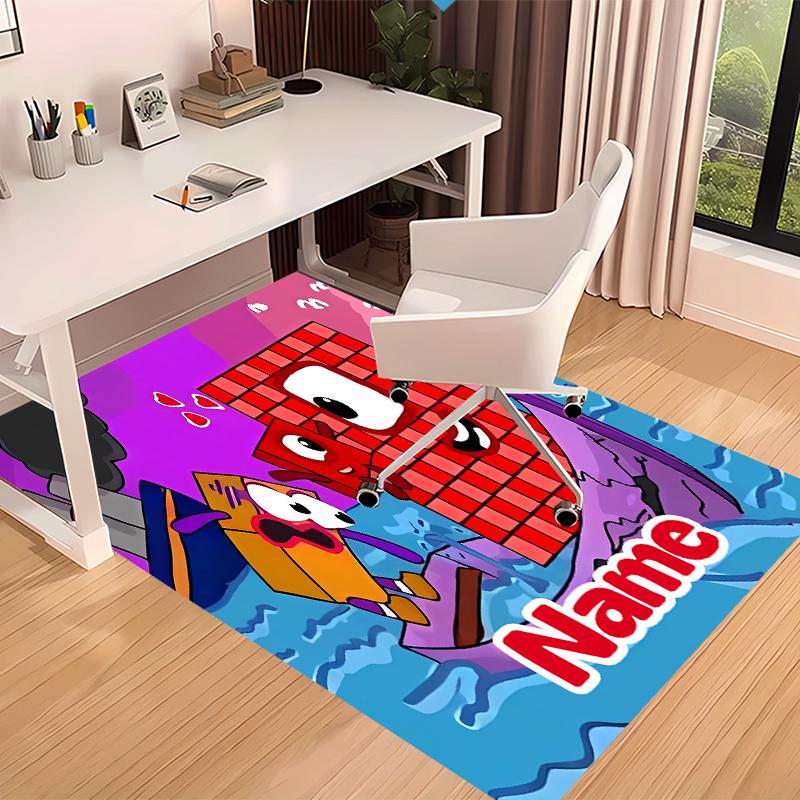 Tappeto Personalizzato con Stampa Numberblocks - Morbido, Lavabile, Antiscivolo, per Interni, Soggiorno, Casa e Ufficio, Tappeto Decorativo