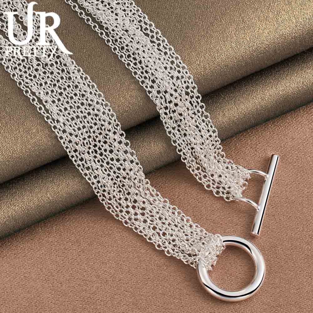 925 Sterling Silver Women's Multi Line Heart-shaped Fashion Wedding Jewelry