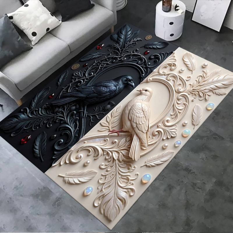 

2025 New Gorgeous B&W Carpet Rug for Living Room Bedroom Home Sofa Decoration,Kids play Non-slip Floor Mat40 40x60cm( 15x23in )