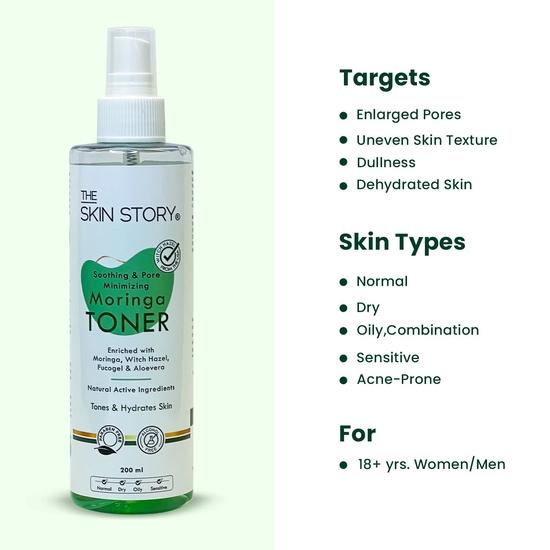 The Skin Story Witch Hazel Toner for Face, Acne & Oily Skin | Natural Pore Minimizer & Alcohol-Free Astringent | Suitable for All Skin Types | 100ml