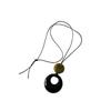 Elegant Geometric Resin Ring Necklace: Chic Long Chain for Women