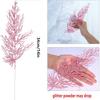 5Pcs Christmas Artificial Sparkling Pine leaves Branches Decoration Xmas Tree Pendant Ornament New Year DIY Home Room Decor