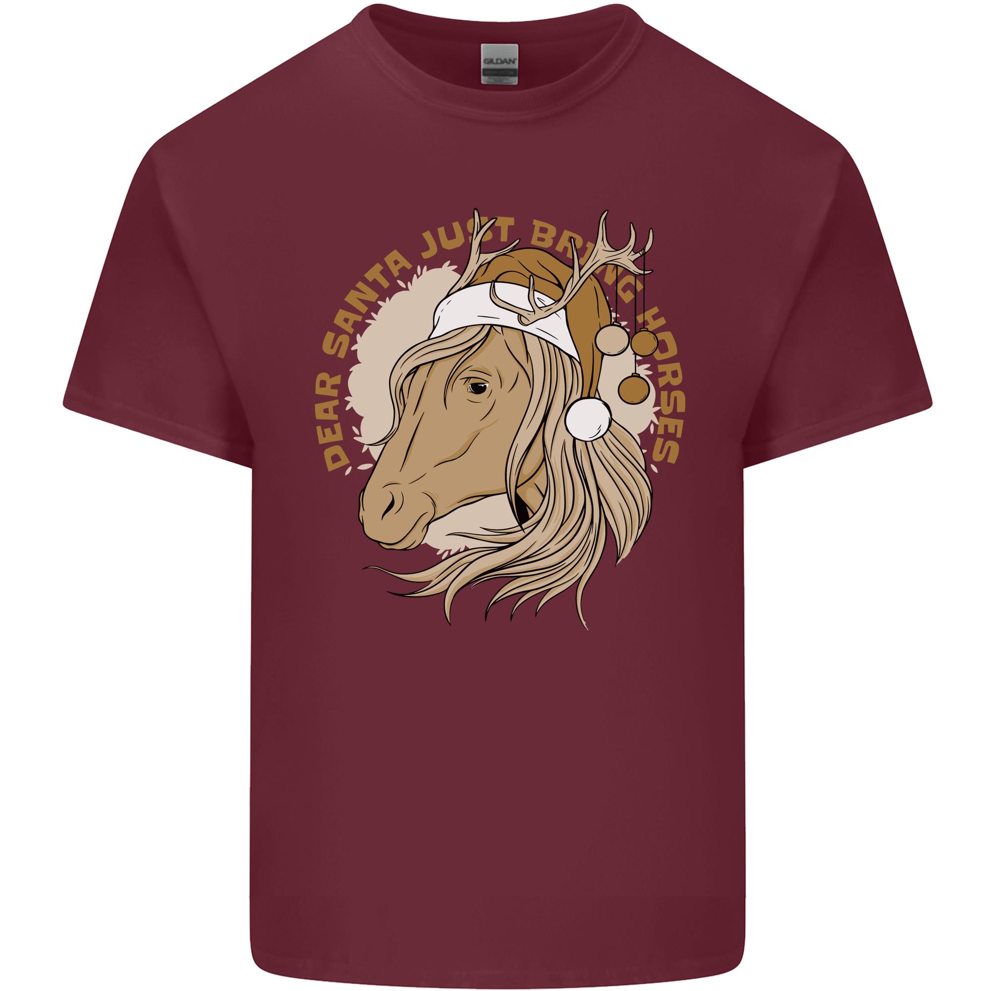 Funny Christmas Horse Equestrian Santa Unisexs Light Cotton TShirt S