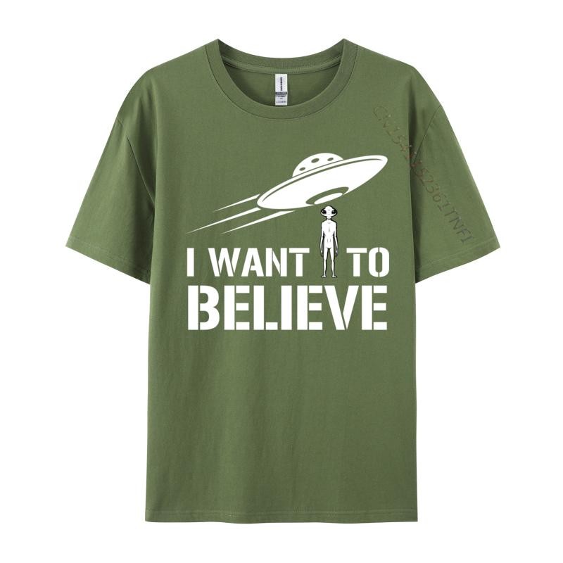 I Want To Believe Alien Ufo Roswell Extraterrestrial Ufos Casual Mens Fitted Casual Tops Shirts Cotton Top T-Shirts Casual