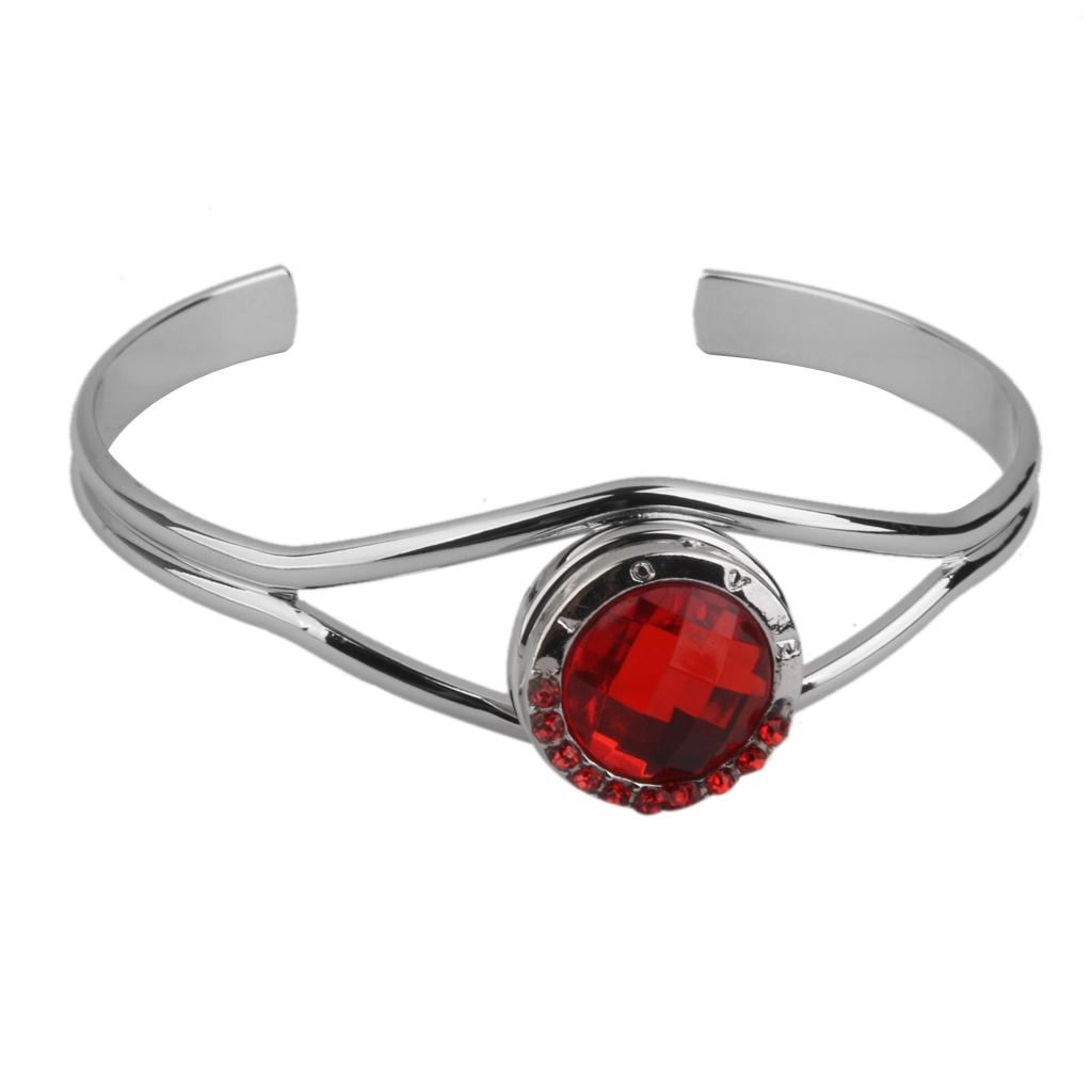 Bracciale Rigido con Charm in Lega Argentata con Bottone a Pressione Singolo si adatta a Noosa