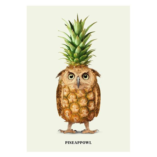 

Cartoon Fruit Combined With Animal Cute Prints Poster Canvas Painting Modern Wall Art Picture For Living Room Bedroom Home Decor 21x30cm No Framed