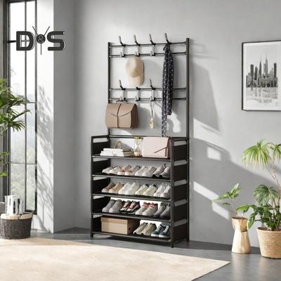 Multi-Layer Shoe Rack Doorway Clothes Hanger High Stability Simple Installation Shoes Shelf Floor-Standing Storage Rack
