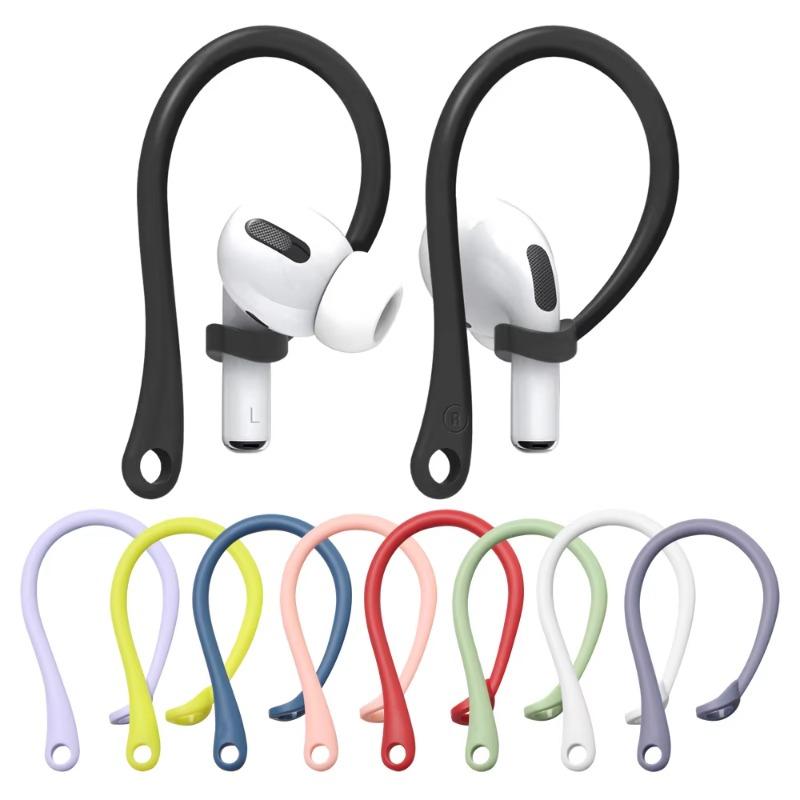 1 Paar Silikon Anti-Verlust Ohrhaken Bluetooth-Headset 1 2 3 Pro Sport Anti-Drop Kabelloser Ohrhörer Ständer Sportteile Weiß Schwarz