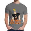 Rundhals Johnny Bravo Brille Cartoon T-Shirt Grafikdruck Unisex Reines Baumwoll-T-Shirt Heiß
