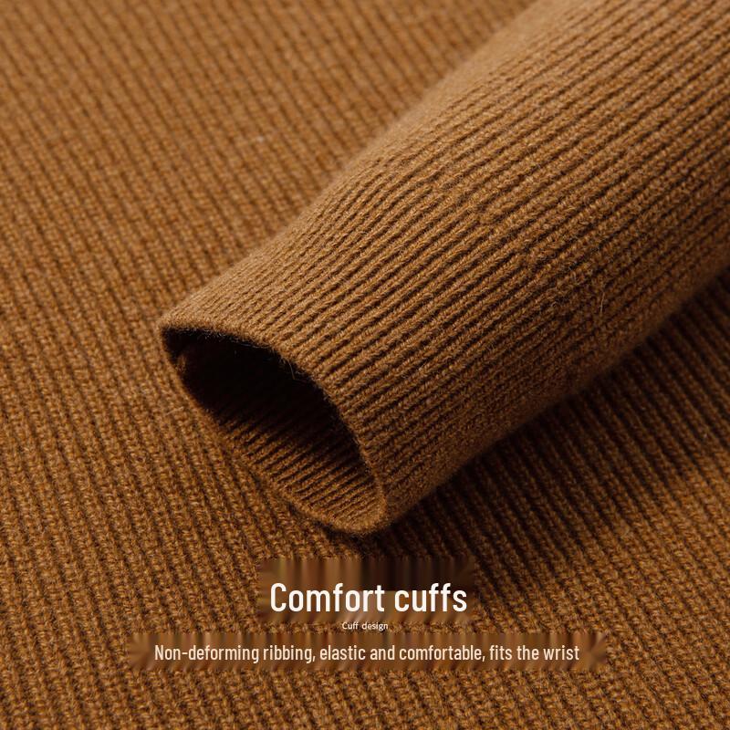 Hodo Men's 100% Merino Wool Half-Zip Turtleneck Sweater