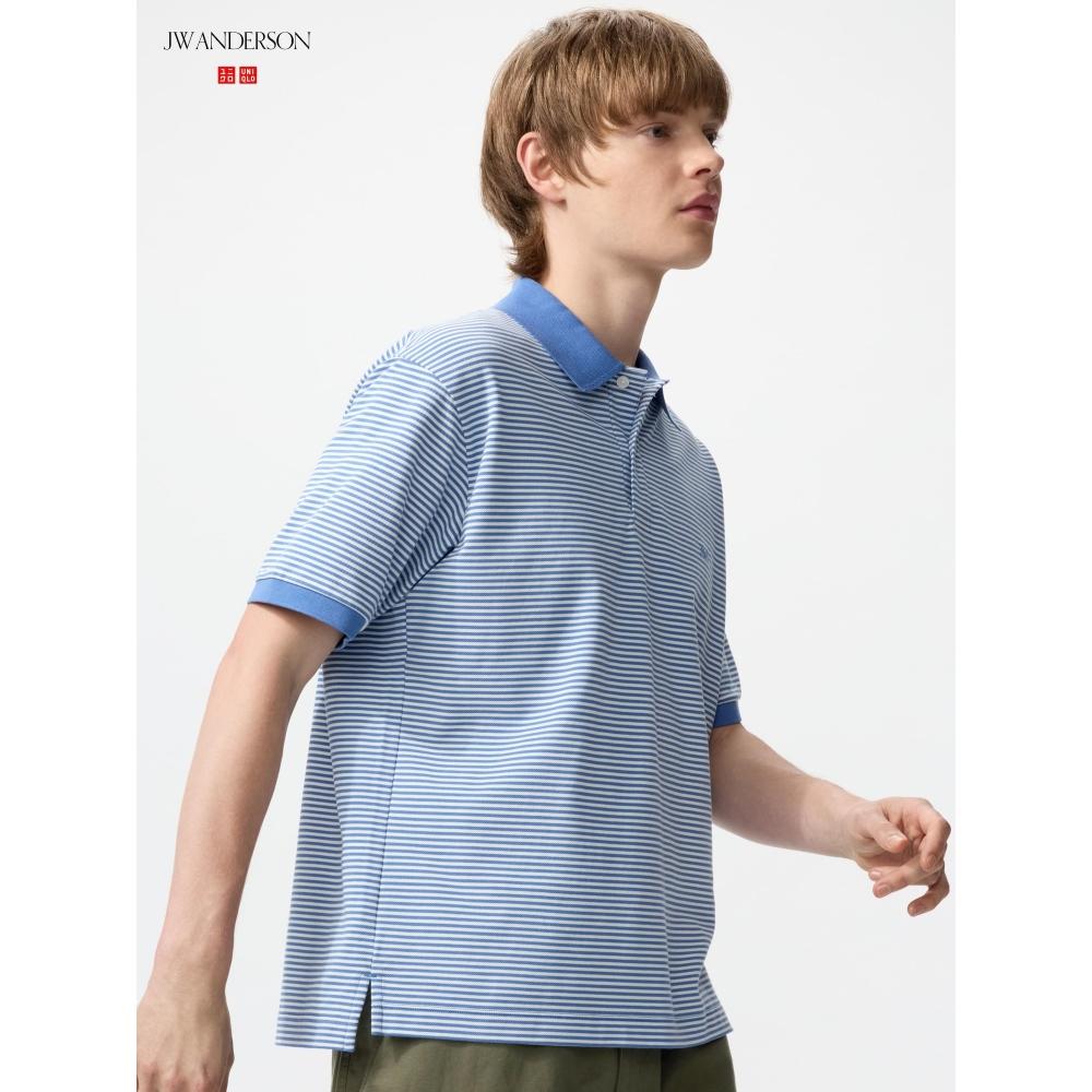 Uniqlo Japan Dry Kanoko Border Polo Shirt