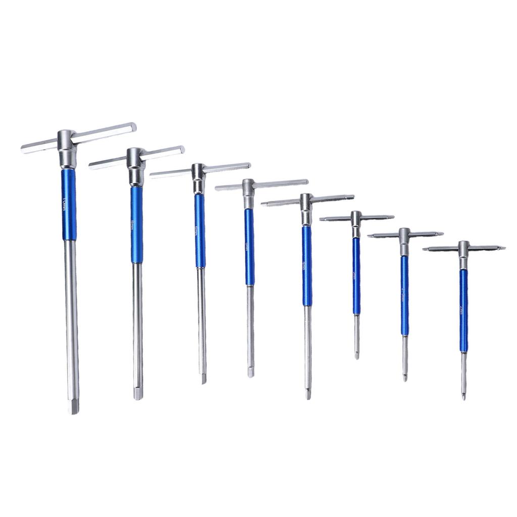 T Handle Wrench Set 2mm 2.5mm 3mm 4mm 5mm 6mm 8mm 10mm Non Slip Metric T Handle Spinner Set for Vehicles Maintenance