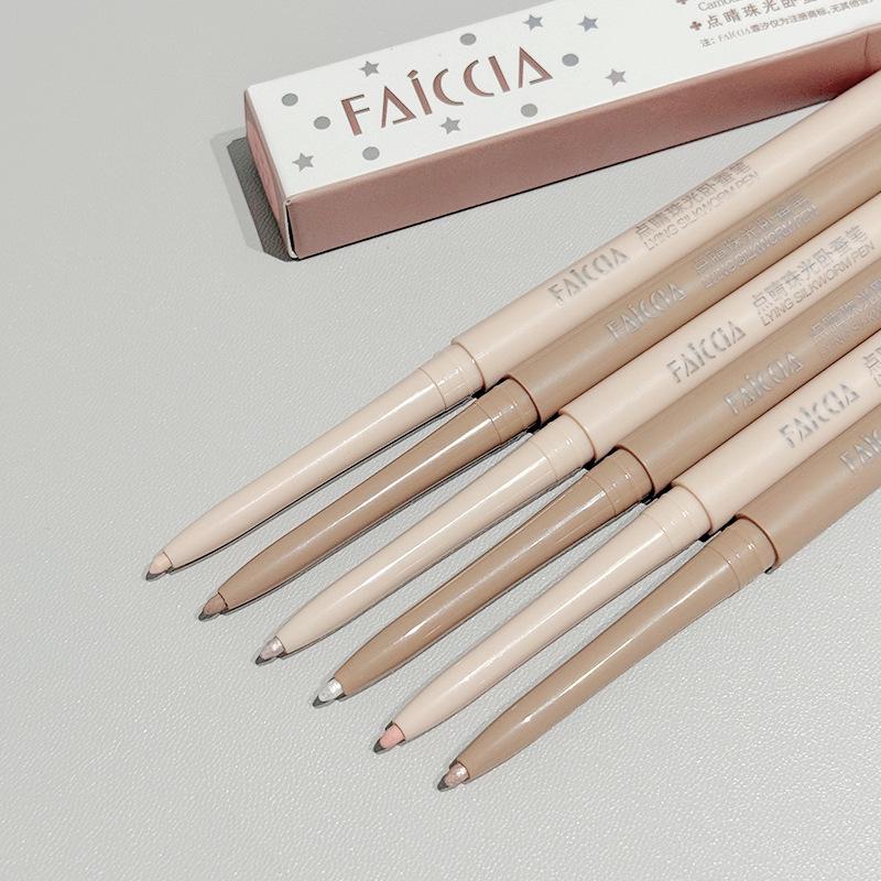 FAICCIA Pearlescent Aegyo Sal Pencil: Glittery Pink Eyeliner Gel for Women, Highlights with Natural Matte and Fine Shimmer.
