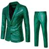 Men's Shiny 2 Pieces Suits Blazer Pants Terno Masculino Fashion Party DJ Club Dress Tuxedo Suit Men Stage Singer Clothes