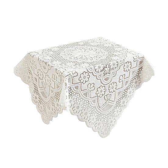 White Lace Tablecloth Square Lace Doily Scalloped Floral Elegant Small