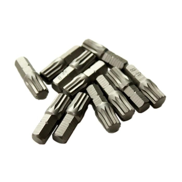 Coffret d'embouts Spline M5-M12 en Acier S2 avec Support 3/8